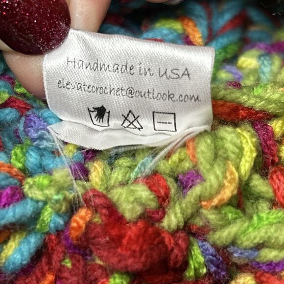 NEW Handmade Crochet Beanie Multi-Color Winter Hat by Elevate Crochet Adult OSFM - Picture 9 of 9